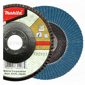 Лепестковый шлифовальный диск А60, 180 мм, стекловолокно, угловой Makita D-57554